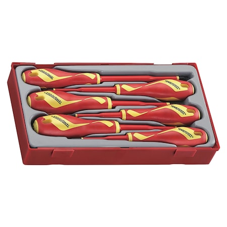 Teng Tools 6 Piece 1000 Volt Flat (Slotted), Phillips (PH), Pozidriv (PZ) Insulated Screwdriver Set TTV706N